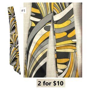 Elegant Thin Psychidellic Silk Satin Scarf Purse Bag Hair Neck Gold Gray (1)